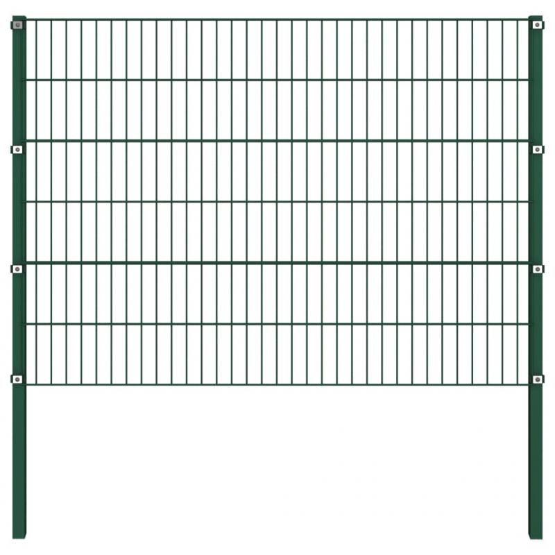 Zaunfeld mit Pfosten Eisen 5,1 x 1,2 m Grün