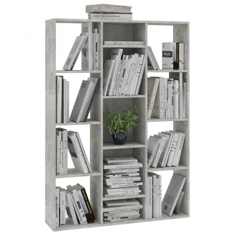 Raumteiler/Bücherregal Betongrau 100x24x140 cm Holzwerkstoff