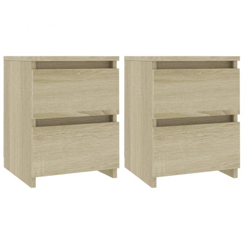 Nachttische 2 Stk. Sonoma-Eiche 30x30x40 cm Holzwerkstoff