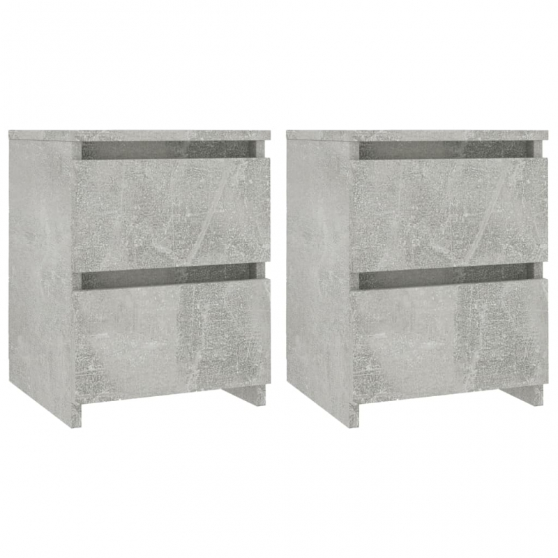 Nachttische 2 Stk. Betongrau 30×30×40 cm Holzwerkstoff