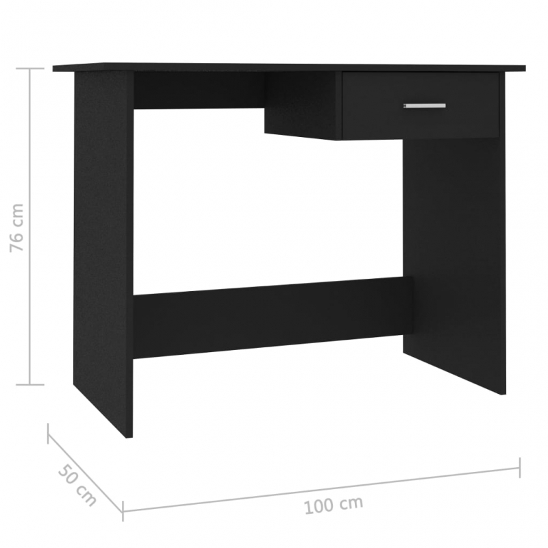 Schreibtisch Schwarz 100×50×76 cm Holzwerkstoff