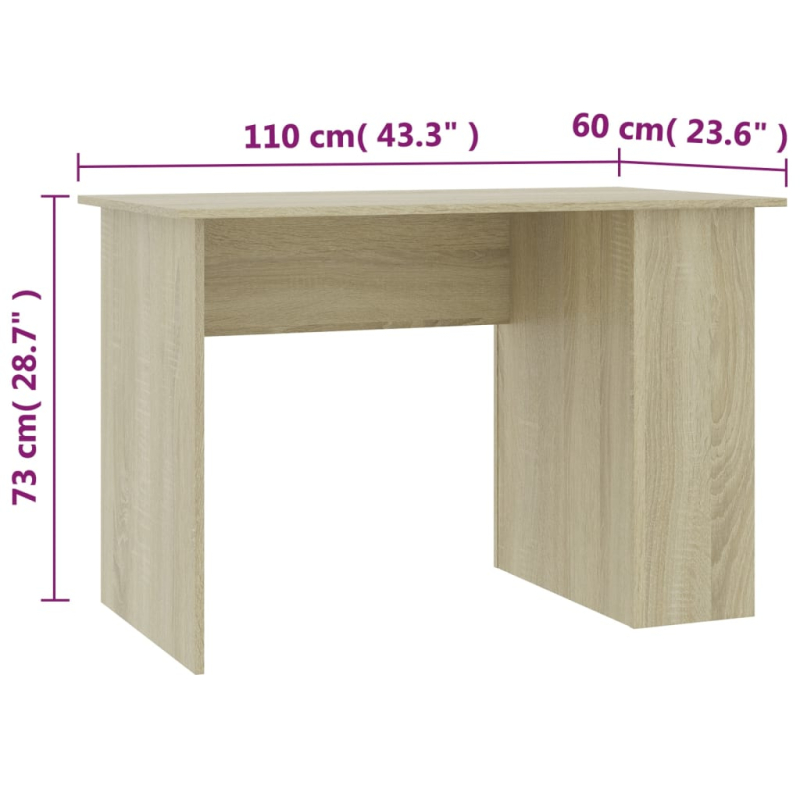 Schreibtisch Sonoma-Eiche 110x60x73 cm Holzwerkstoff