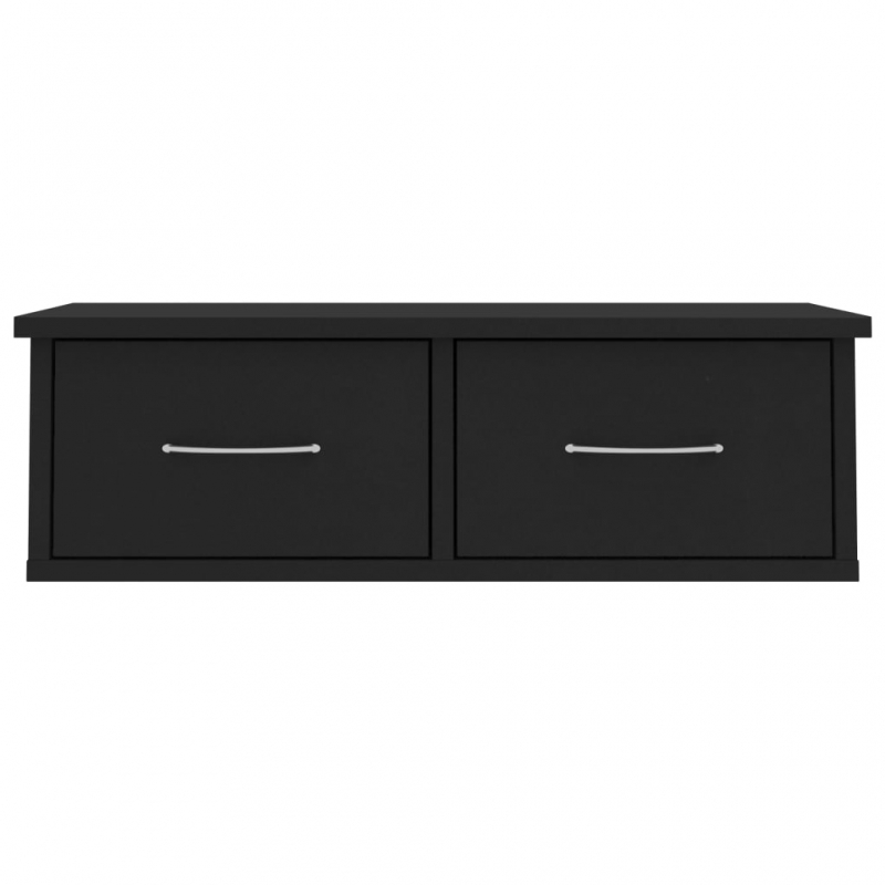 Wand-Schubladenregal Schwarz 60x26x18,5 cm Holzwerkstoff