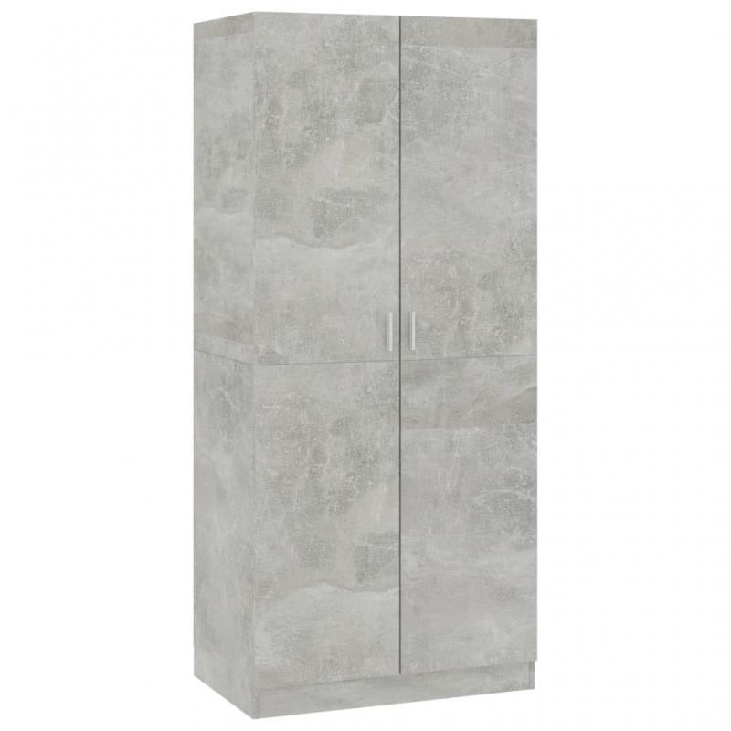 Kleiderschrank Betongrau 80x52x180 cm Holzwerkstoff