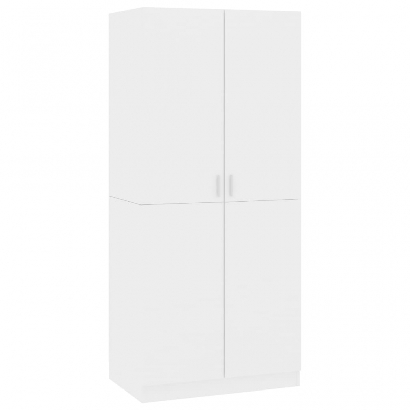 Kleiderschrank Hochglanz-Weiß 80x52x180 cm Holzwerkstoff
