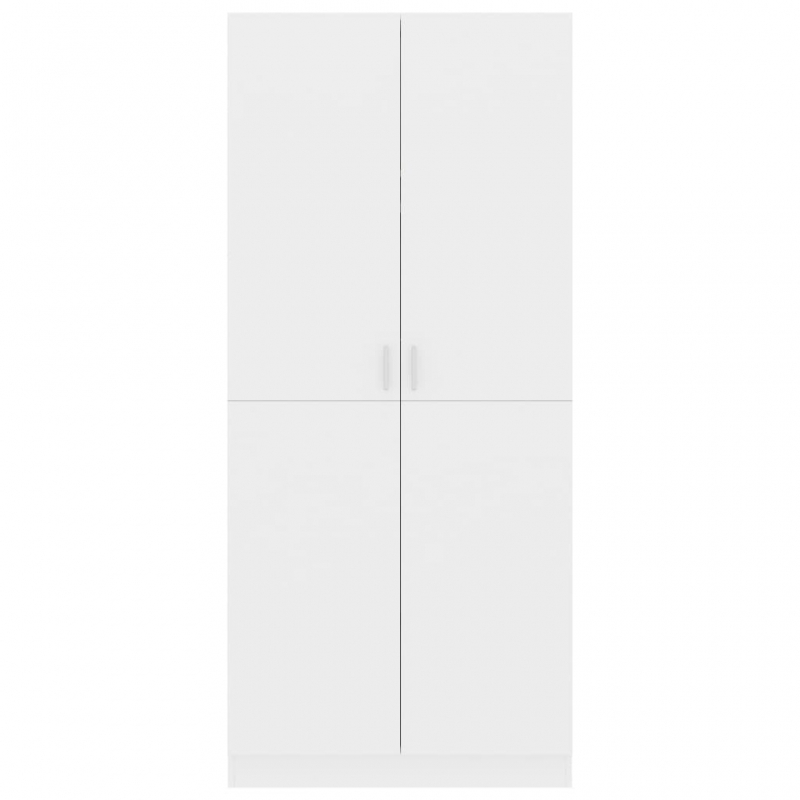 Kleiderschrank Hochglanz-Weiß 80x52x180 cm Holzwerkstoff