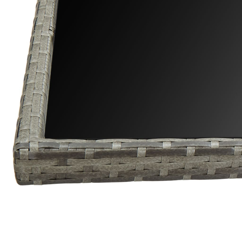 13-tlg. Garten-Essgruppe mit Auflagen Poly Rattan Grau