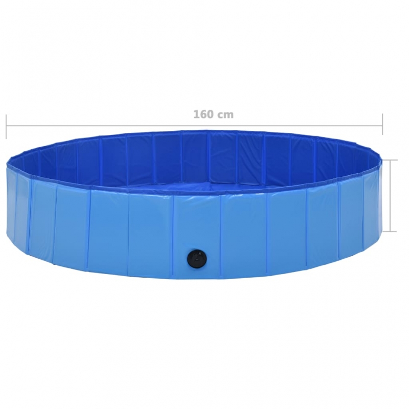 Hundepool Faltbar Blau 160 x 30 cm PVC