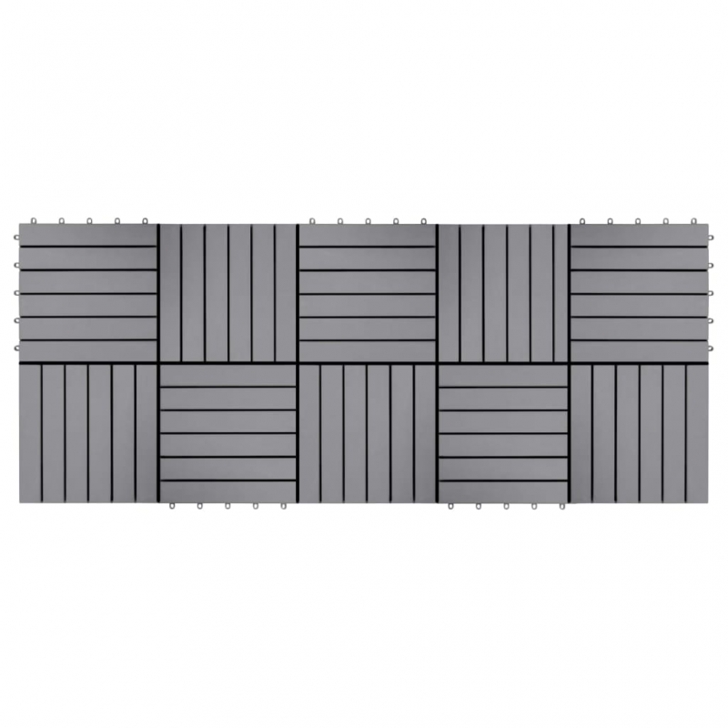 Terrassenfliesen 10 Stk. Grau 30 x 30 cm Massivholz Akazie