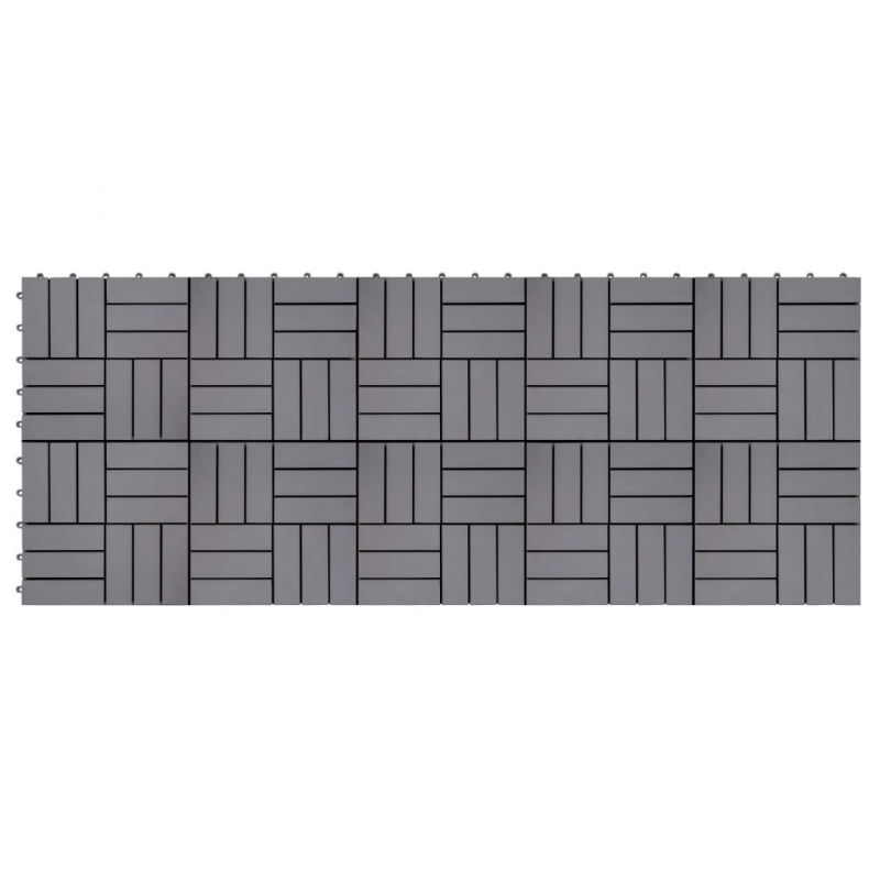 Terrassenfliesen 10 Stk. Grau 30×30 cm Massivholz Akazie