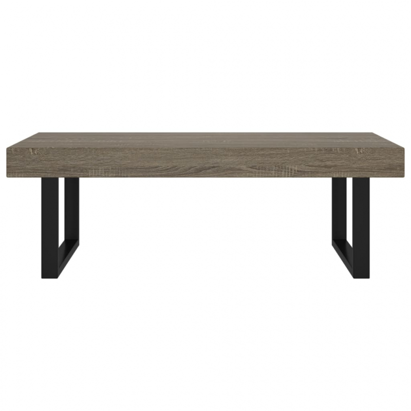 Couchtisch Grau und Schwarz 120x60x40 cm MDF und Eisen