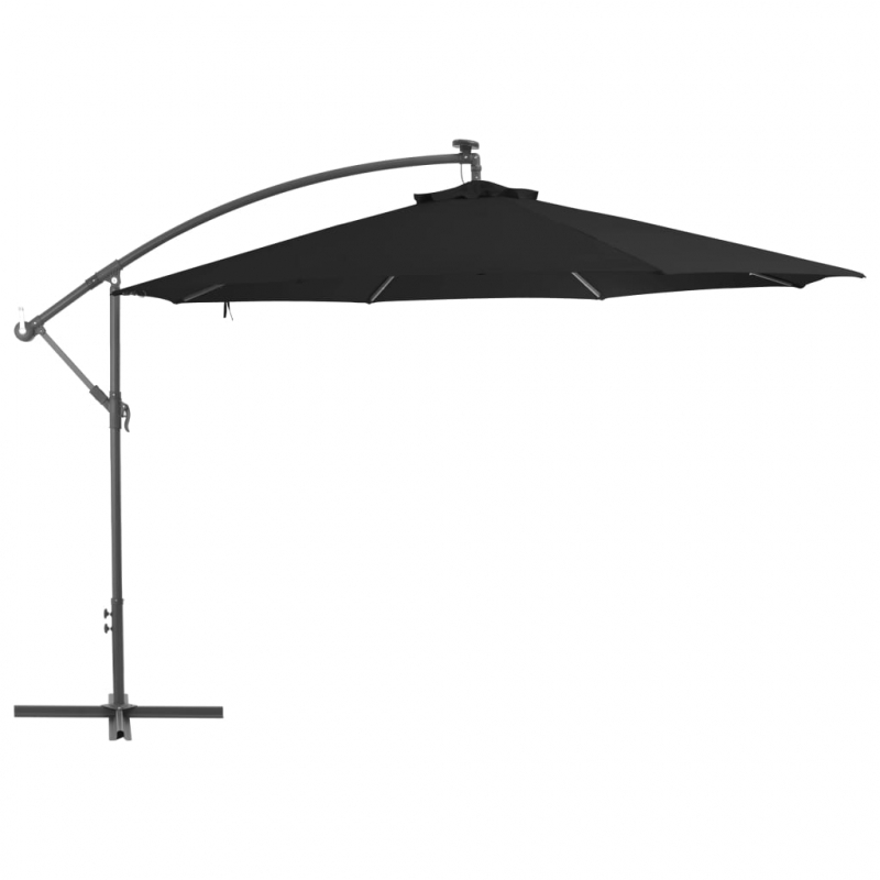 Ampelschirm mit Aluminium-Mast 350 cm Schwarz