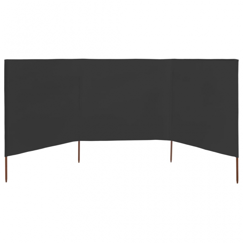 3-teiliges Windschutzgewebe 400 x 160 cm Anthrazit