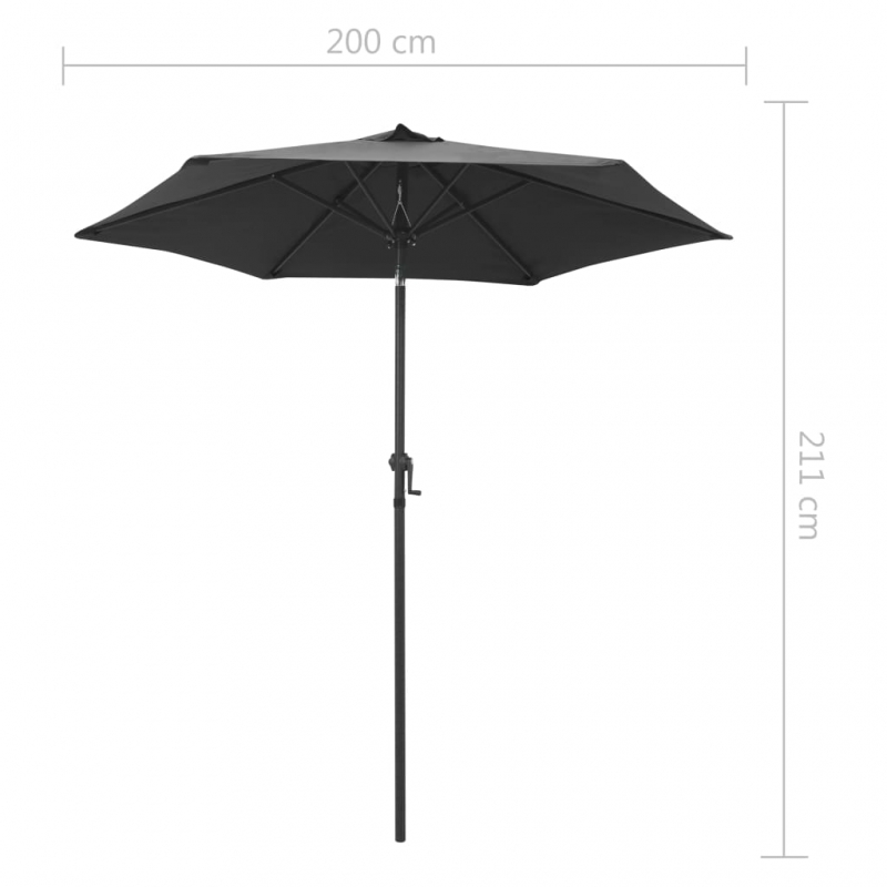 Sonnenschirm Anthrazit 200 x 224 cm Aluminium