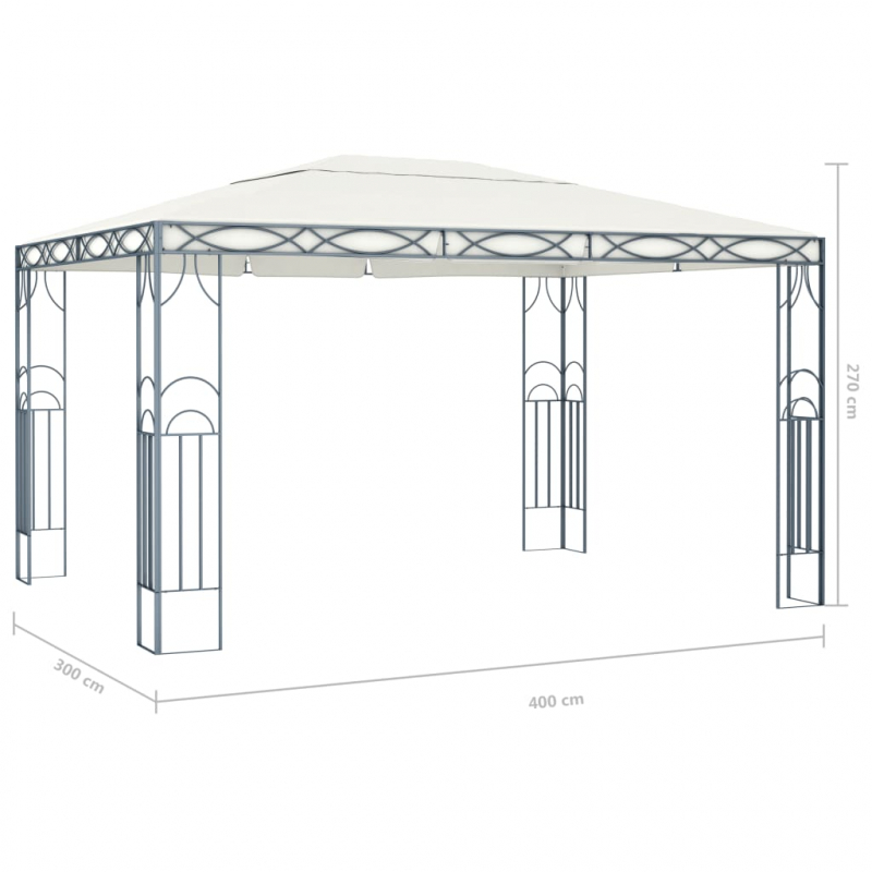 Pavillon 400 x 300 cm Cremeweiß