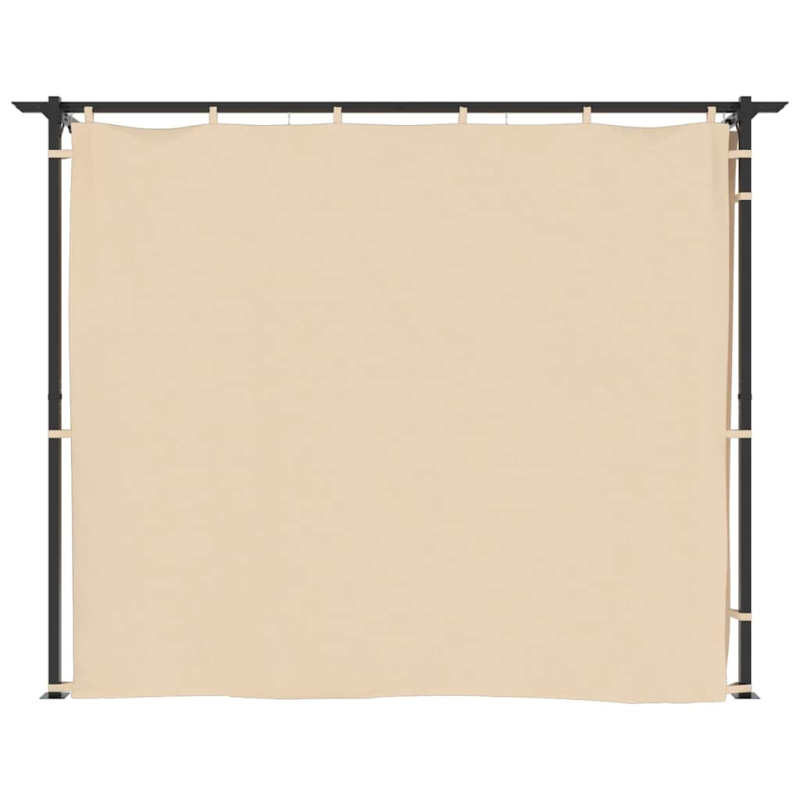 Pavillon mit Vorhängen 3 x 3 m Creme Stahl