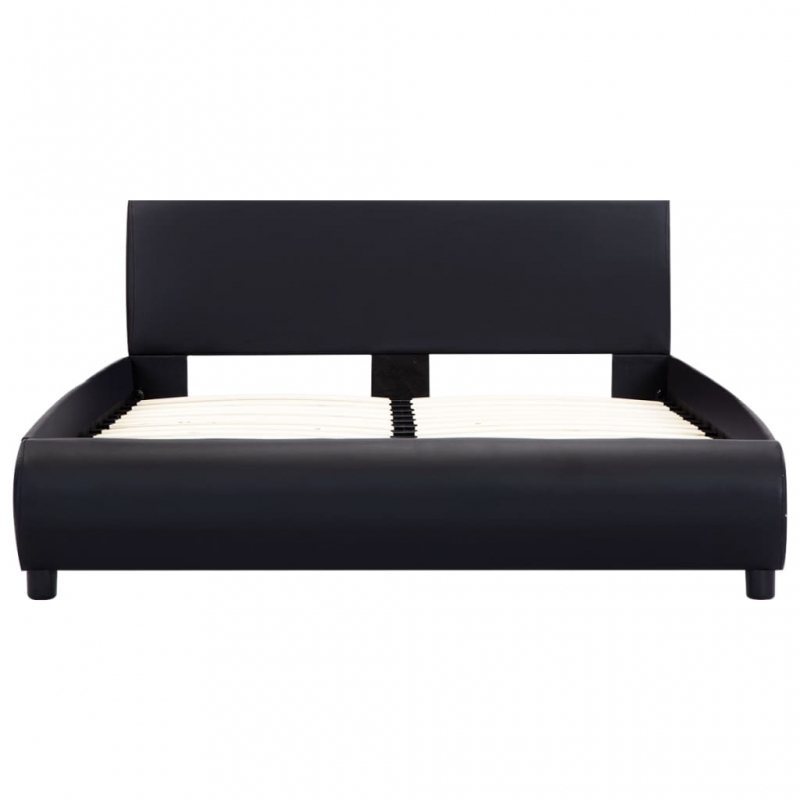 Bett mit LED-Beleuchtung ohne Matratze Schwarz 120x200 cm