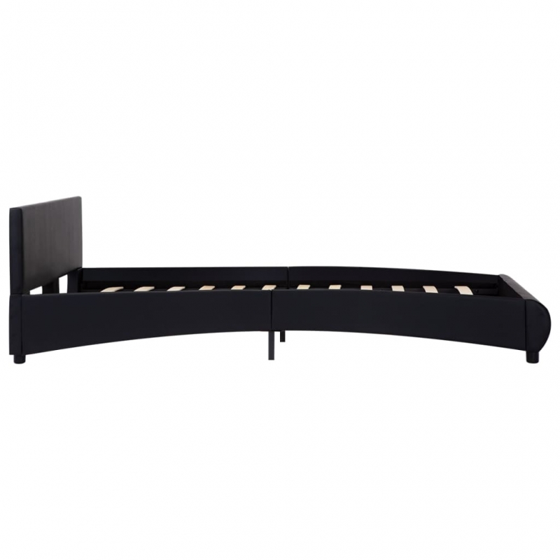 Bett mit LED-Beleuchtung ohne Matratze Schwarz 120x200 cm