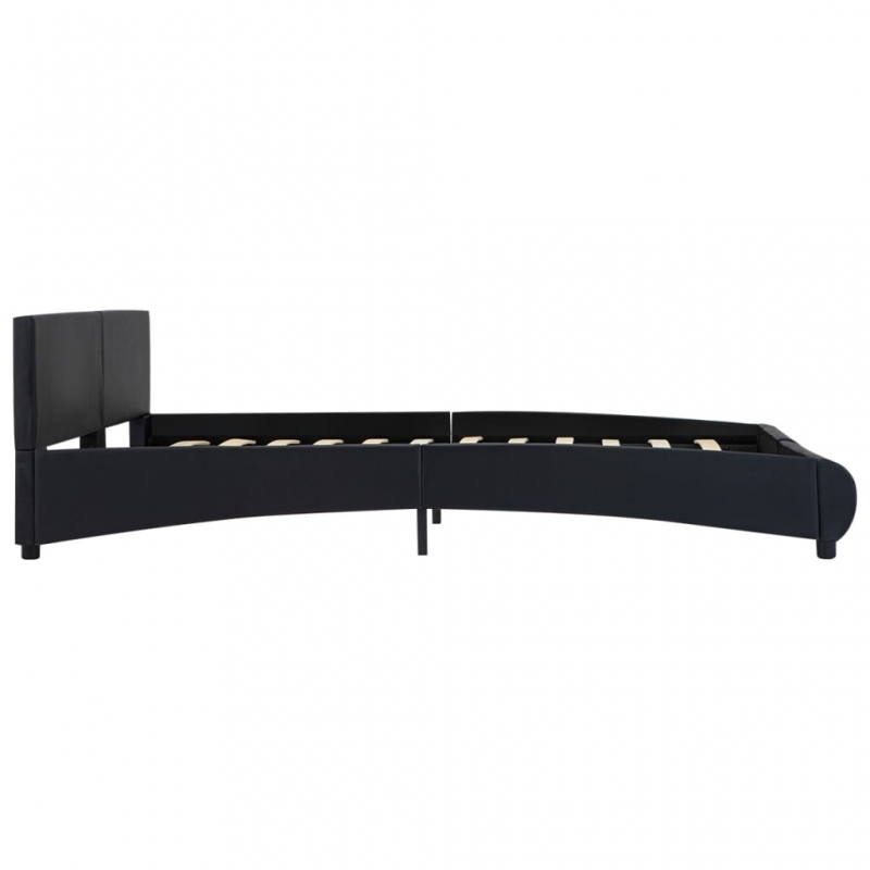 Bettgestell mit LED Schwarz Kunstleder 180x200 cm