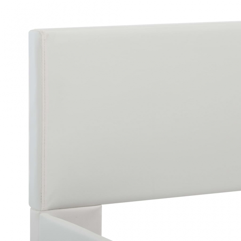 Bettgestell mit LED Weiß Kunstleder 90x200 cm