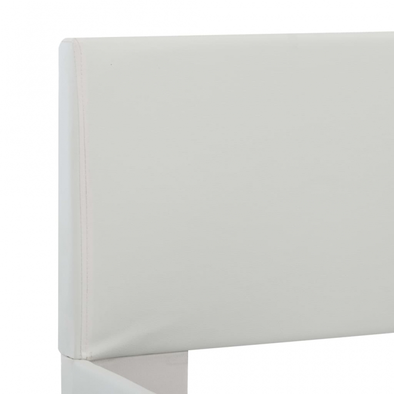 Bettgestell mit LED Weiß Kunstleder 180×200 cm