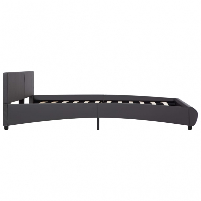 Bettgestell mit LED Grau Kunstleder 180x200 cm