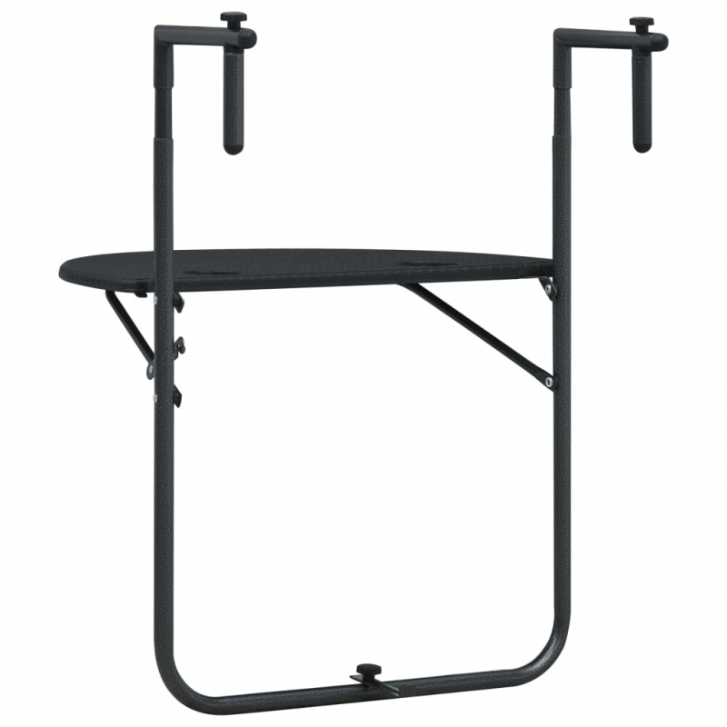Balkon-Hängetisch Schwarz 60x64x83,5 cm Kunststoff Rattan-Optik