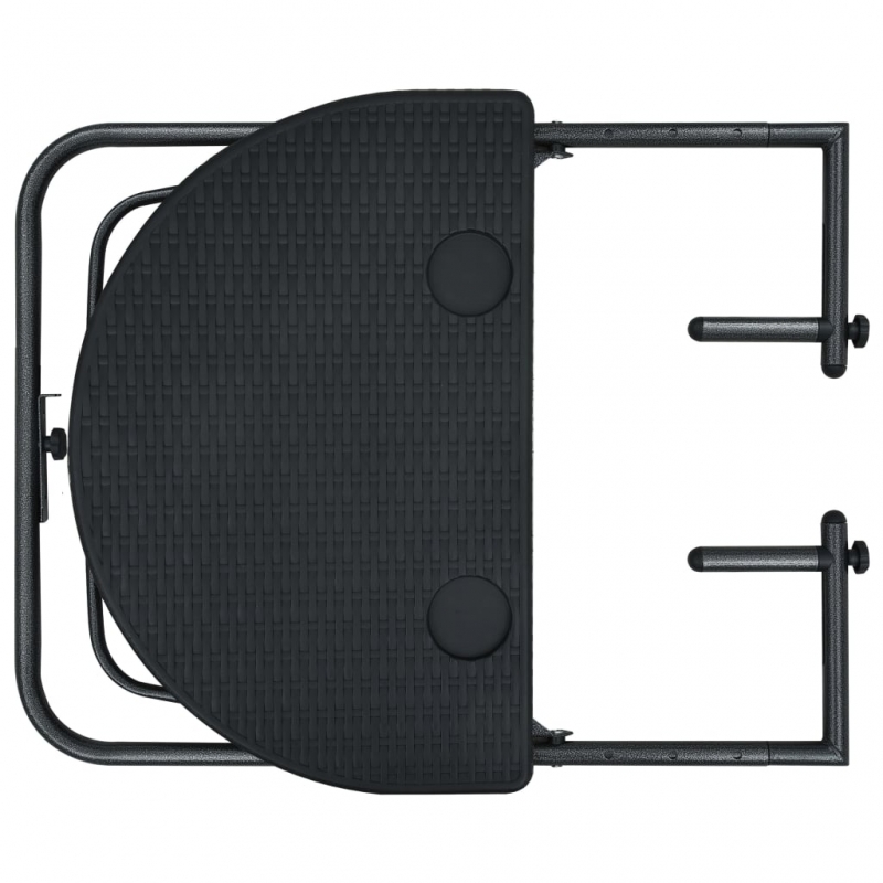 Balkon-Hängetisch Schwarz 60x64x83,5 cm Kunststoff Rattan-Optik