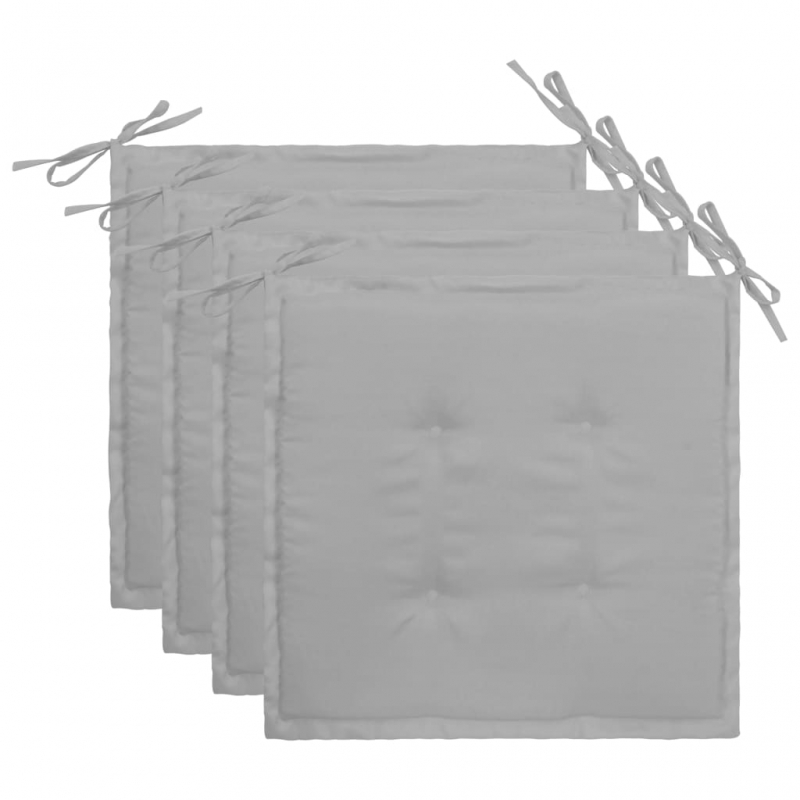 Gartenstuhl-Kissen 4 Stk. Grau 40x40x4 cm Oxford-Gewebe