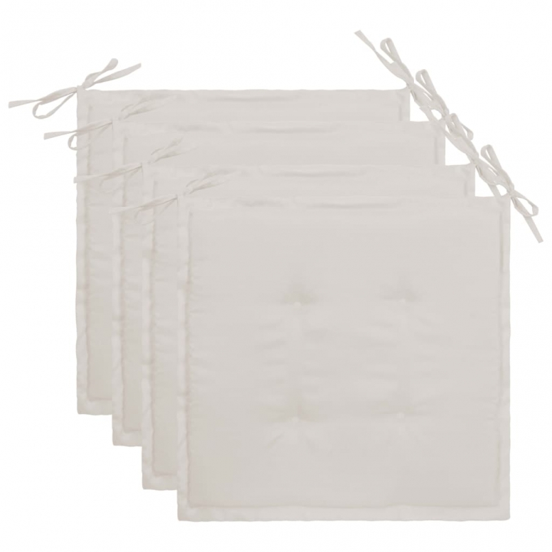 Gartenstuhl-Kissen 4 Stk. Creme 40x40x4 cm Oxford-Gewebe