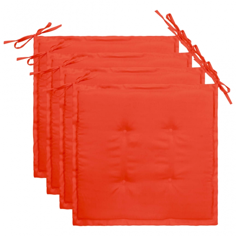 Gartenstuhl-Kissen 4 Stk. Rot 40x40x4 cm Oxford-Gewebe