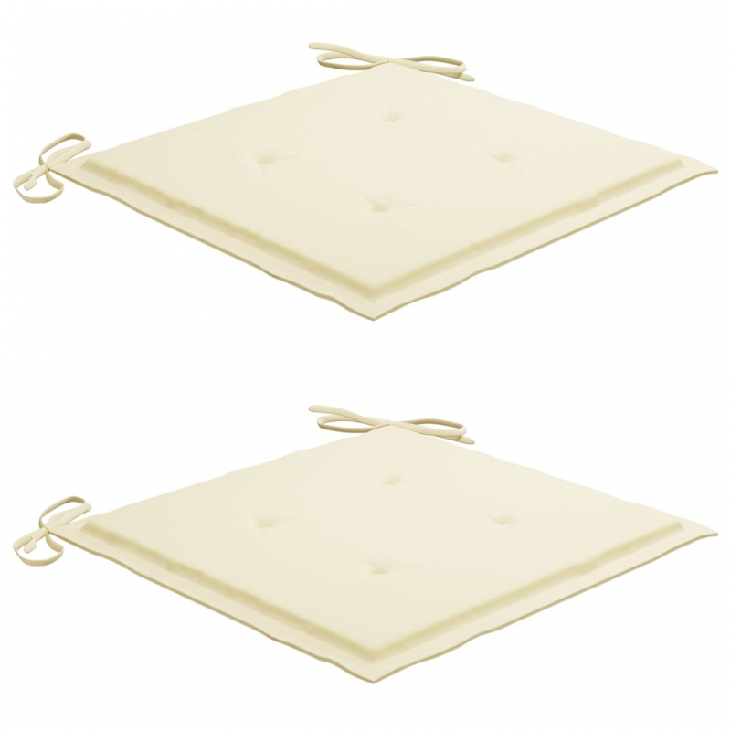 Gartenstuhl-Kissen 2 Stk. Creme 50x50x3 cm Oxford-Gewebe