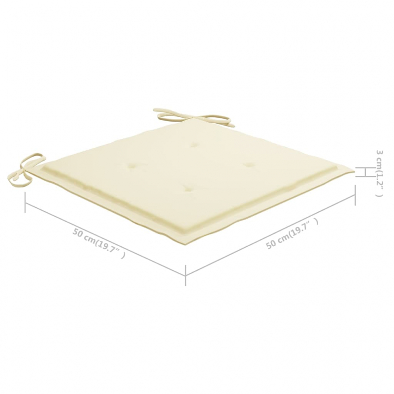Gartenstuhl-Kissen 2 Stk. Creme 50x50x3 cm Oxford-Gewebe