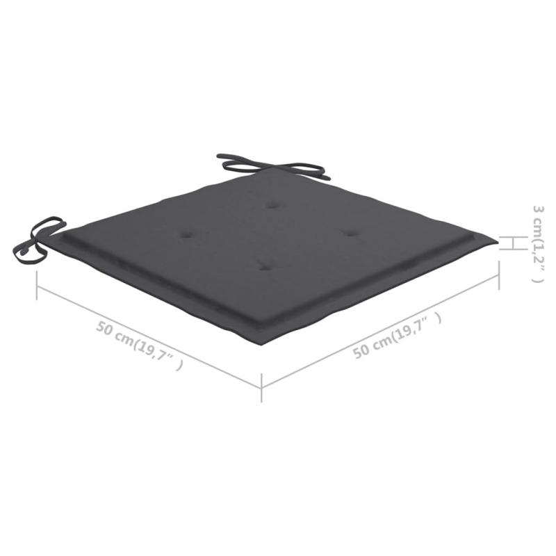 Gartenstuhl-Kissen 2 Stk. Anthrazit 50x50x3 cm Oxford-Gewebe
