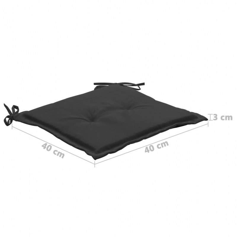 Gartenstuhl-Kissen 2 Stk. Schwarz 50x50x3 cm Oxford-Gewebe