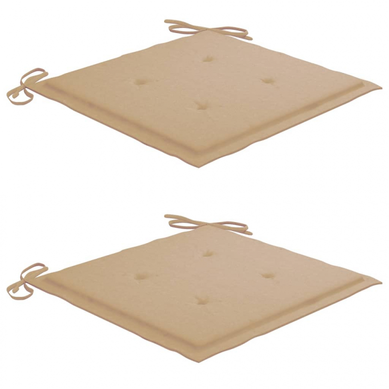 Gartenstuhl-Kissen 2 Stk. Beige 50x50x3 cm Oxford-Gewebe