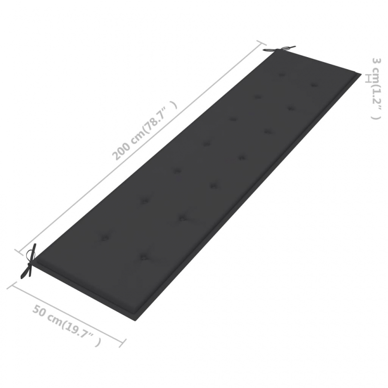 Gartenbank-Auflage Anthrazit 200x50x4 cm Oxford-Gewebe