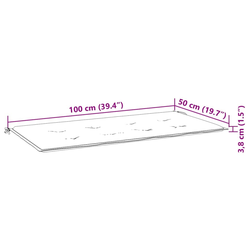 Gartenbank-Auflage Schwarz 100x50x4 cm Oxford-Gewebe