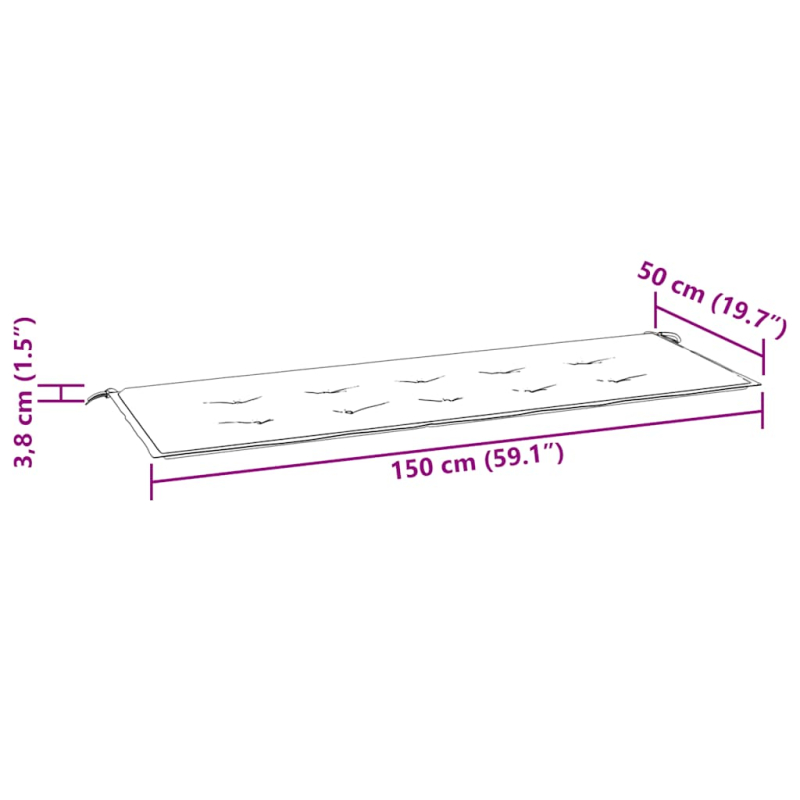 Gartenbank-Auflage Schwarz 150x50x4 cm Oxford-Gewebe