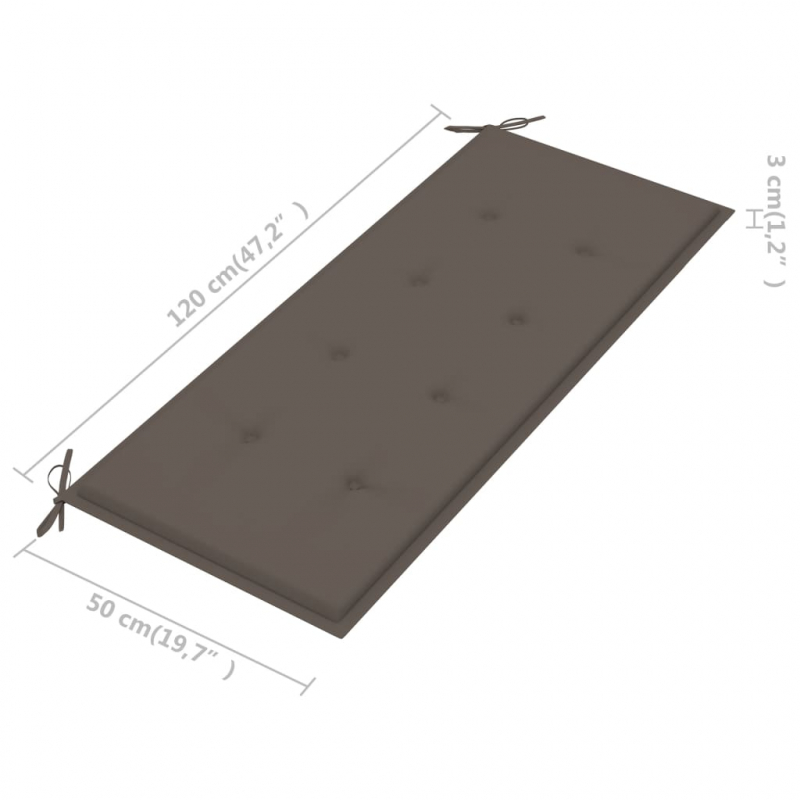 Gartenbank-Auflage Taupe 120x50x3 cm Oxford-Gewebe