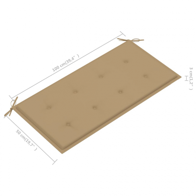 Gartenbank-Auflage Beige 100x50x4 cm Oxford-Gewebe