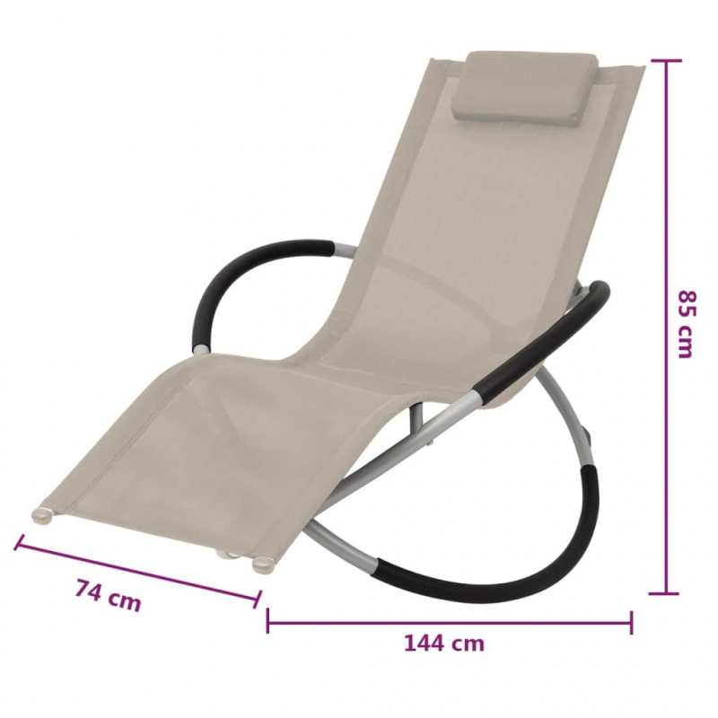 Sonnenliege Geometrisch Stahl Creme