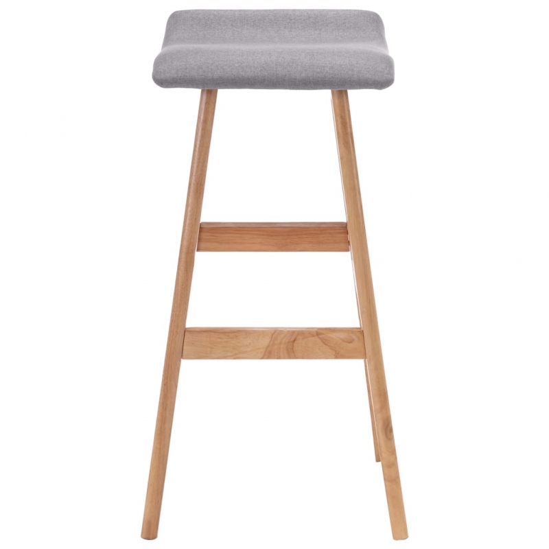 Barhocker 2 Stk. Hellgrau Stoff