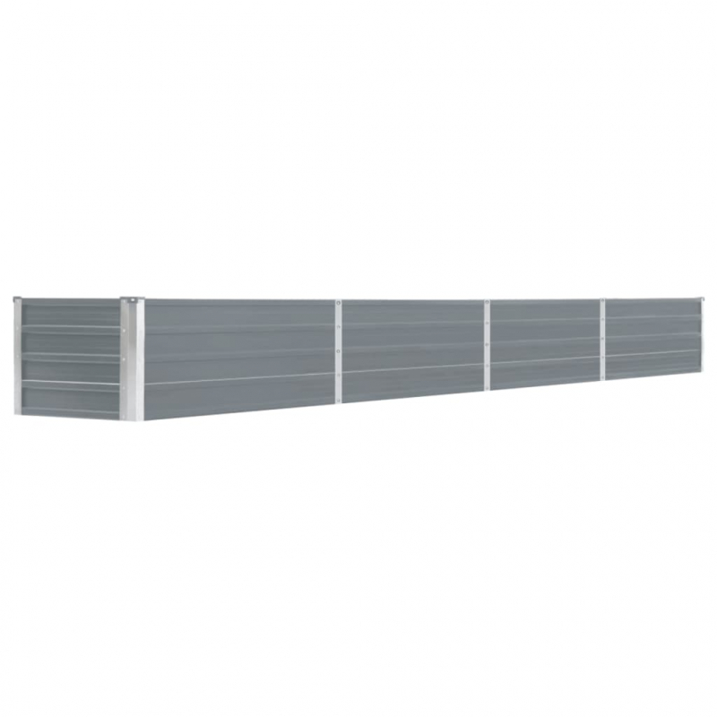 Garten-Hochbeet Verzinkter Stahl 320×40×45 cm Grau