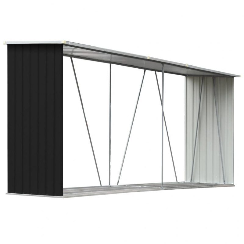 Brennholzlager Verzinkter Stahl 330x84x152 cm Anthrazit