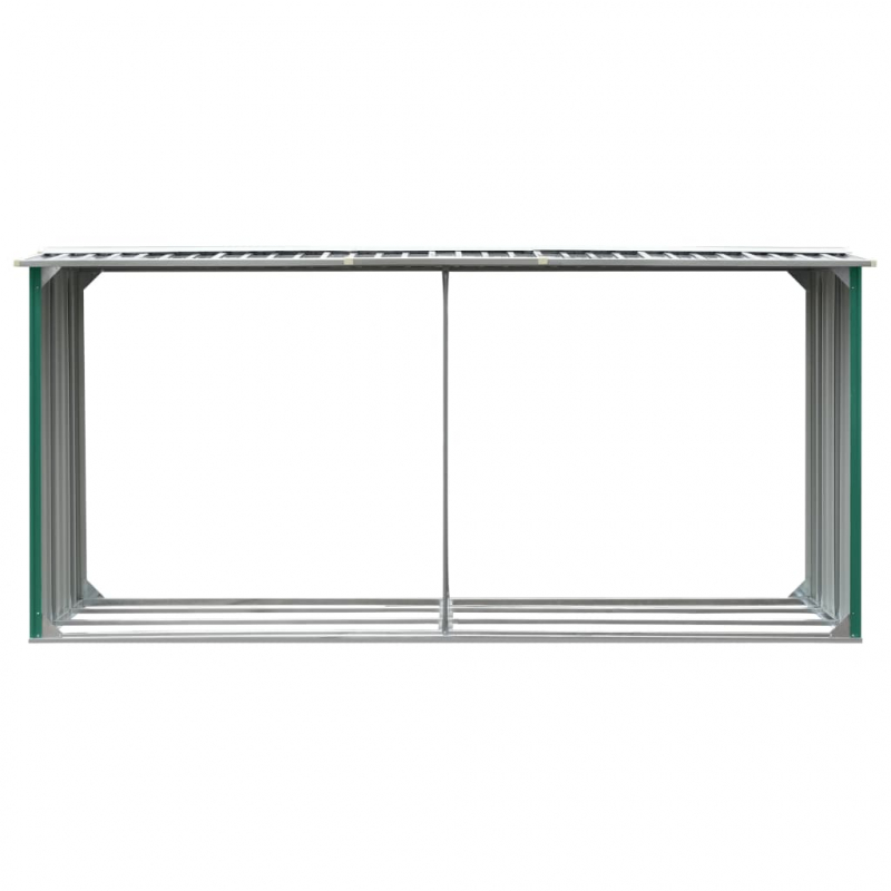 Brennholzlager Verzinkter Stahl 330 x 92 x 153 cm Grün