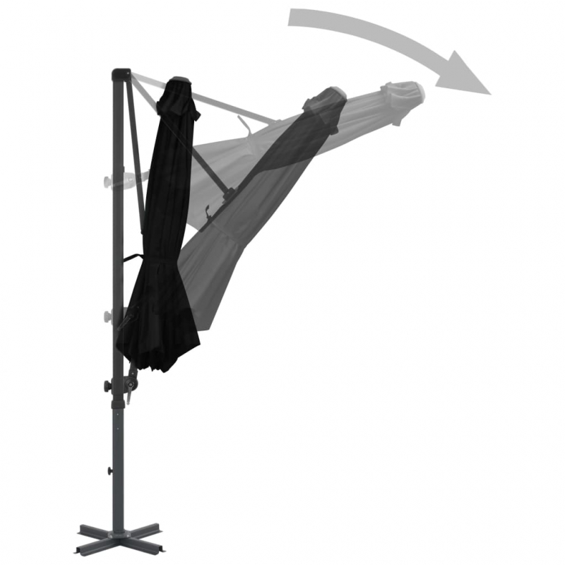 Ampelschirm mit Aluminium-Mast Schwarz 300 cm