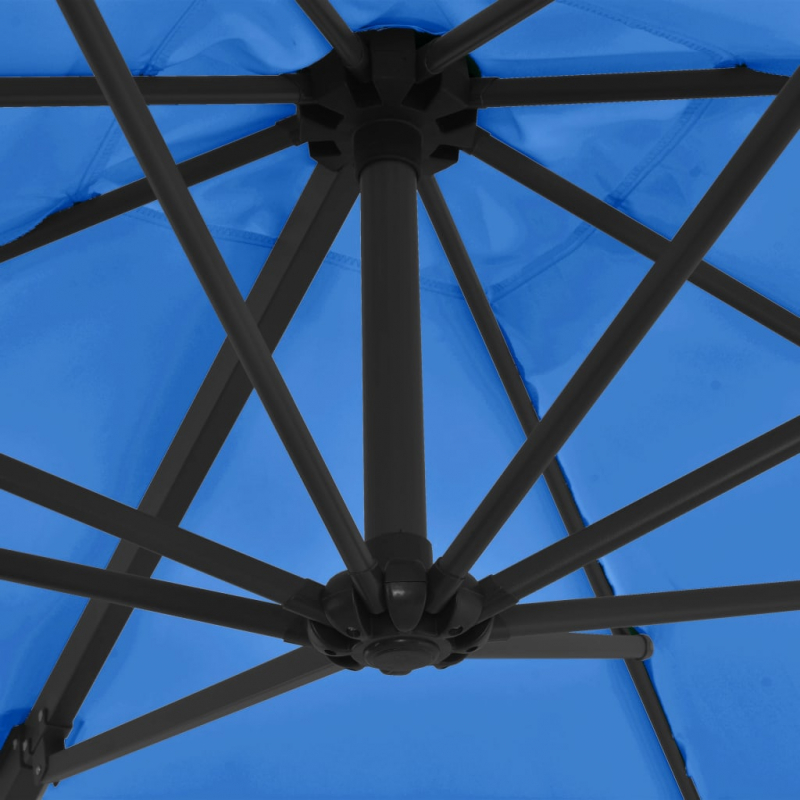 Ampelschirm mit Stahlmast Azurblau 250x250 cm