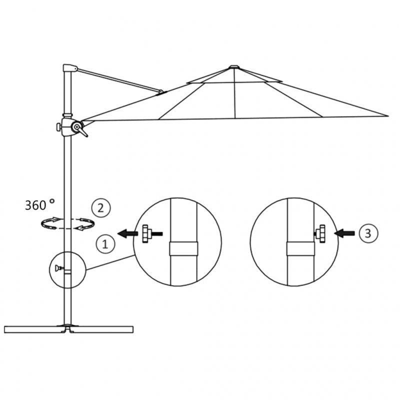 Ampelschirm mit Stahlmast Schwarz 300 cm