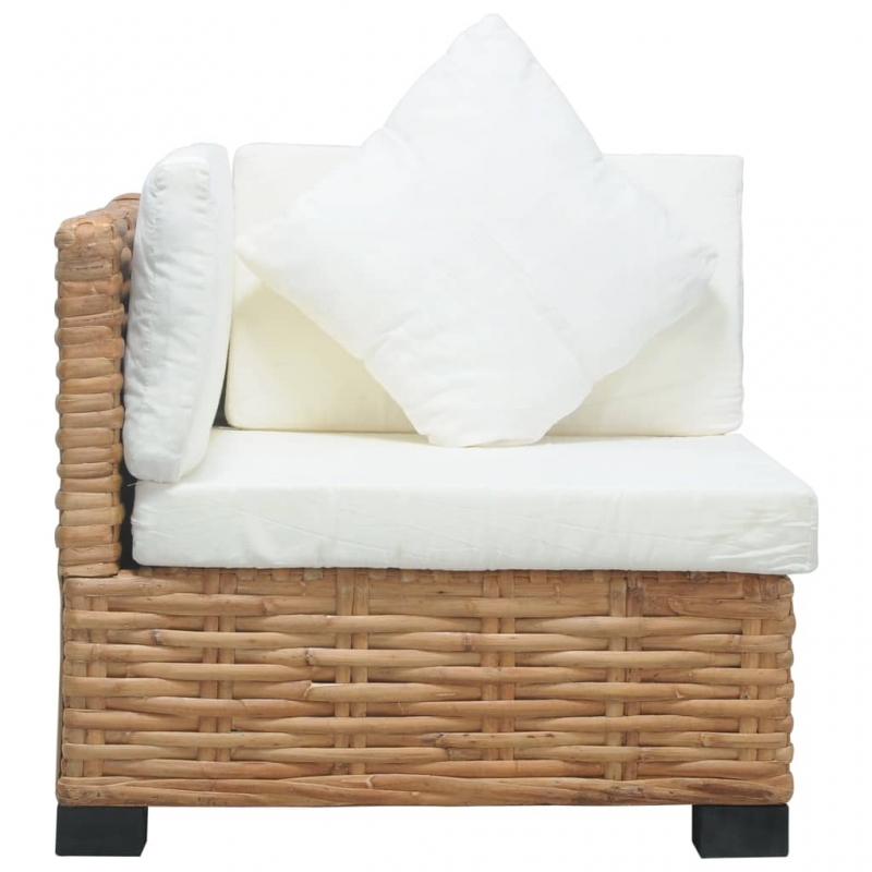 Ecksofa mit Auflagen Natur Rattan